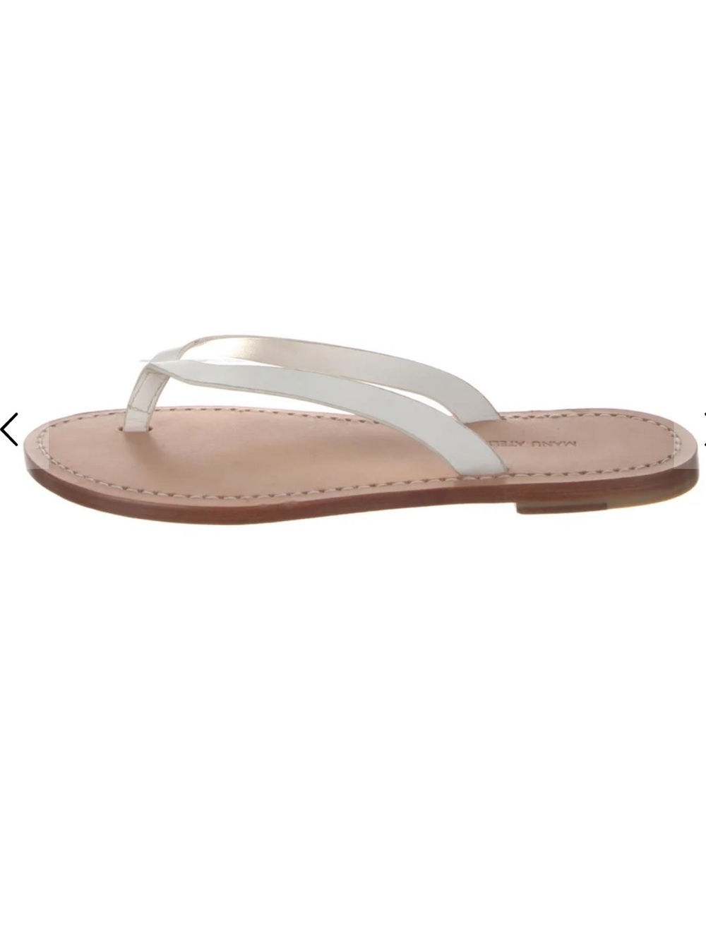 MSRP $430 White Leather Thong Sandals